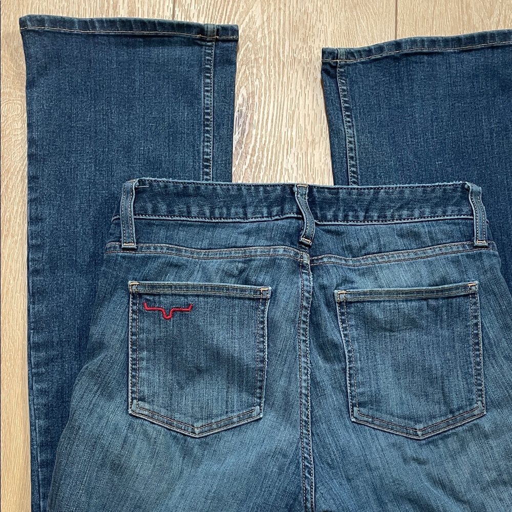 Kimes Ranch Chloe Denim Boot Cut Jeans with Red Embroidered Logo
